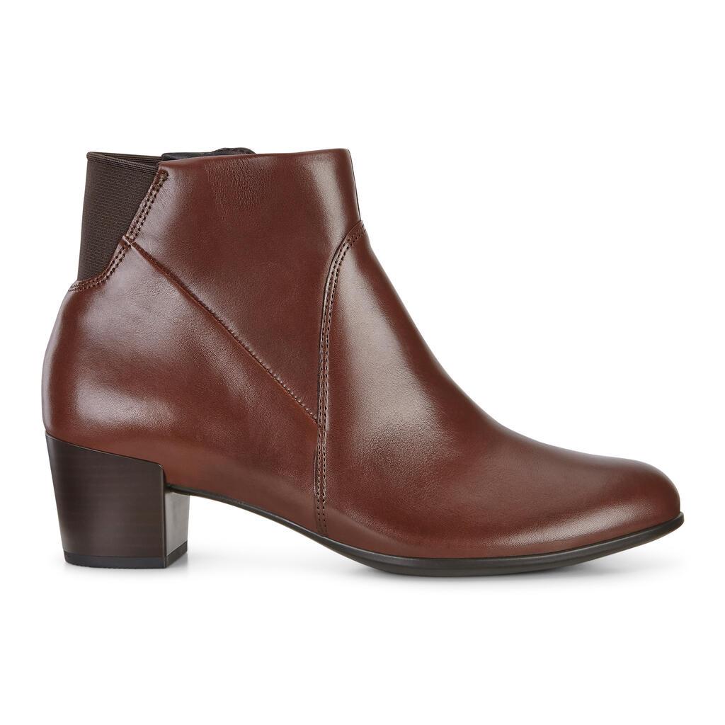 Ecco Shape 35 Mid Cut Womens Ankle Boots Brown Sale - India OKV-281356